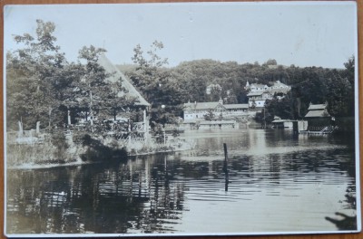 Fotografie originala cu Lacul Ursu, cu dedicatie si datata, 1948 foto