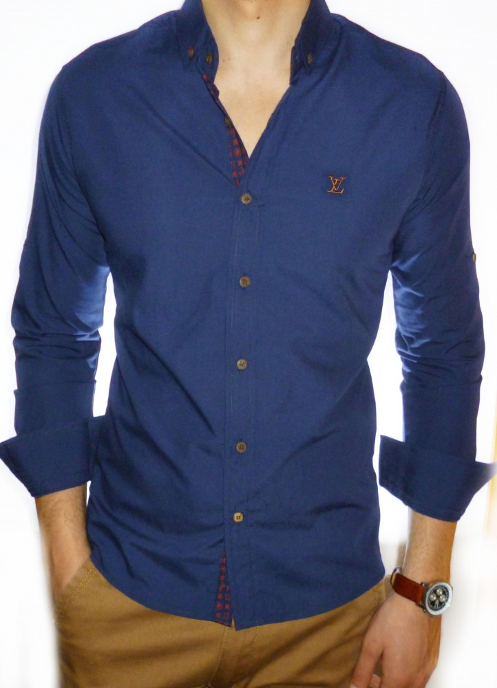 Camasa Louis Vuitton - camasa bleumarin camasa slim fit camasa barbat  camasa LV | arhiva Okazii.ro