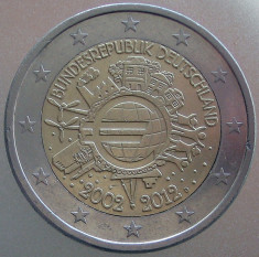 GERMANIA KM#306 - 2 Euro 2012 &amp;quot;10 ANI MONEDE EURO&amp;quot; foto