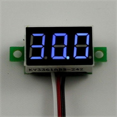 voltmetru Mini Digital Voltmeter DC 2.5-30V led albastru fosforescent foto