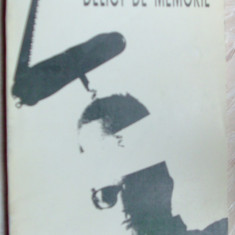 VAL MANESCU-DELICT DE MEMORIE(VERSURI, debut/ED. PLUMB 1993/pref. OVIDIU GENARU)