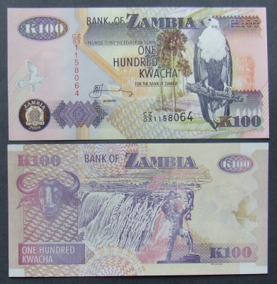 ZAMBIA 2009 - BANCNOTA 100 KWACHA (UNC) - BC 36 foto