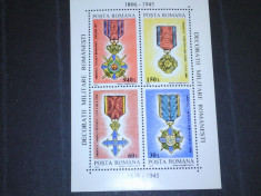 Romania 1994-LP 1366-Decoratii militare romanesti,bloc,nestampilate foto