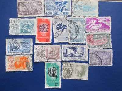 TIMBRE VECHI MEXIC LOT STAMPILAT foto