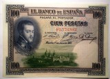 35 SPANIA FELIPE II 2X100 PESETAS 1925 SERII CONSECUTIVE VF/AUNC SR. 841-842