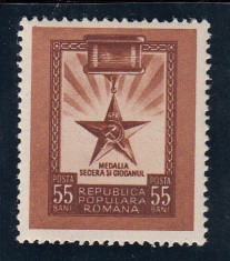 ROMANIA 1952 , LP 324 , MEDALIA SECERA SI CIOCANUL SERIE MNH foto