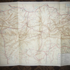 Harta Turistica Olt-Timis,litografica , anii '50 ,dim.= 51 x 40 cm