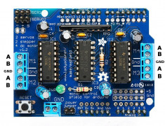 shield driver L293D pentru motoare curent continuu pas cu pas servo Arduino foto