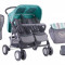 Carucior sport gemeni Twin Bertoni Grey and Green