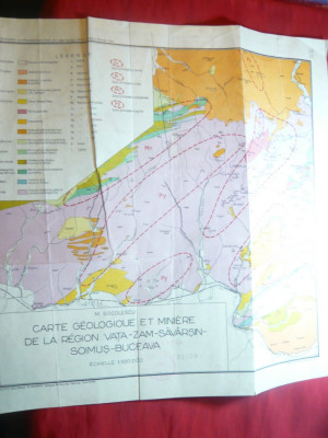 M.Socolescu - Harta Geologica si Miniera a Regiunii Vata-Zam-Savarsin-Soimus foto