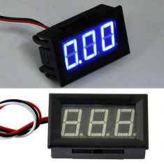 voltmetru mini digital voltmeter dc 0-30V led albastru / rosu fosforescent foto