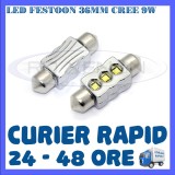 BEC AUTO LED LEDURI - SOFIT FESTOON C5W 36 mm - CREE 9W CANBUS FARA EROARE, Volkswagen, ZDM