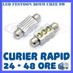 BEC AUTO LED LEDURI - SOFIT FESTOON C5W 36 mm - CREE 9W CANBUS FARA EROARE