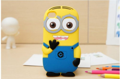 Husa silicon MINION pt Iphone 6 Plus 5.5&amp;quot; si folie protectie ecran foto