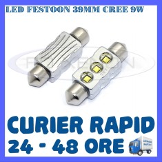 BEC AUTO LED LEDURI - SOFIT FESTOON C5W 39 mm - CREE 9W CANBUS FARA EROARE