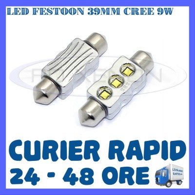 BEC AUTO LED LEDURI - SOFIT FESTOON C5W 39 mm - CREE 9W CANBUS FARA EROARE foto