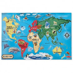 Puzzle De Podea Harta Lumii World Map Melissa And Doug foto