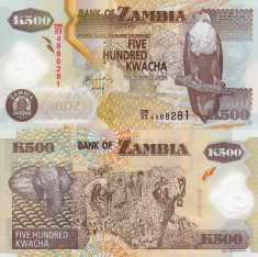 ZAMBIA 500 kwacha 2006 polymer UNC!!! foto