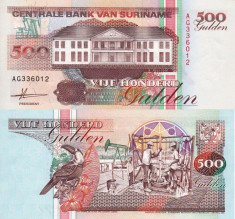 SURINAME 500 gulden 1991 UNC!!! foto