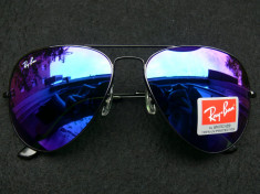 OCHELARI DE SOARE RAY BAN AVIATOR 3025 LENTILA STICLA PURPLE MIRROR-RAMA NEAGRA foto