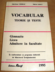 VOCABULAR /Teorie si teste - Marilena Chiriac / Marin Iancu foto