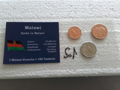 Set lot 3 monede UNC Malawi 1 2 si 5 tambala 2003 numismatica moneda bani vechi foto