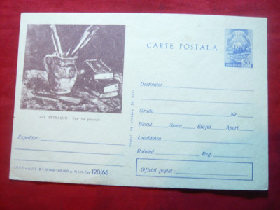 Carte Postala Ilustrata Gh.Petrascu - Vas cu Pensule ,cod 120/66 ,necirculat foto