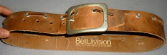 Curea piele vintage BELTDIVISION 85 groasa casual transport inclus foto