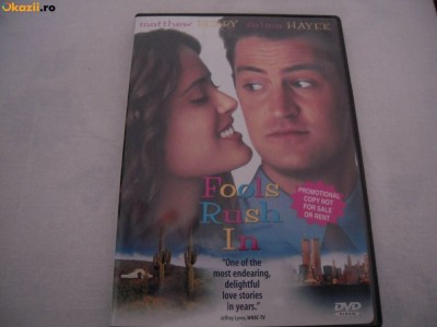 DVD original: Fools Rush In - Matthew Perry, Salma Hayek, sistem NTSC foto