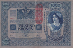 AUSTRIA 1.000 kronen 1902 F+/VF-!!! foto