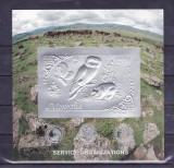 MONGOLIA 1993 FAUNA BUFNITE FLUTURI URSI SILVER FOIL