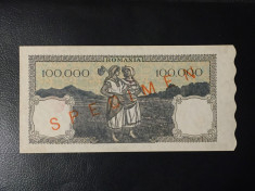 SPECIMEN 100000 lei 1945 UNC foto