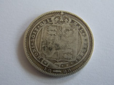 Moneda argint 1 shilling 1888 Anglia foto