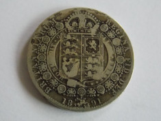 Moneda argint sixpence 1891 foto