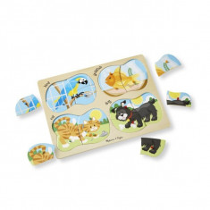 Puzzle Lemn 4 In 1 Animale De Companie foto