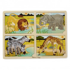 Set 4 Puzzle Lemn Safari foto