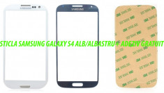 Ecran Geam Sticla Samsung Galaxy S4 Alb Albastru Negru + Adeziv Gratuit foto