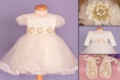 Set botez Golden Flower (Imbracaminte pentru varsta: 9 - 12 luni - 80 cm) foto