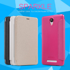 Husa Xiaomi Redmi Note 2 Sparkle Leather by Nillkin Neagra foto