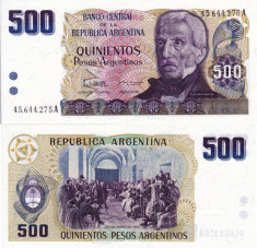 ARGENTINA 500 pesos 1984 UNC!!! foto