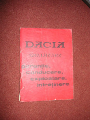 DACIA 1210, 1410, 1300 CARTE garantie, conducere, exploatare foto