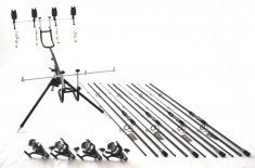 SET 4 Lansete SUPER CARP de 3,6m, cu 4 Mulinete MIFINE XK8000 CU 11+1 RUL foto