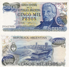 ARGENTINA 5.000 pesos P-305b UNC!!! foto