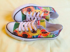 Converse Chuck Taylor all star 3D flori floral floricele colorati dama fete 36 foto