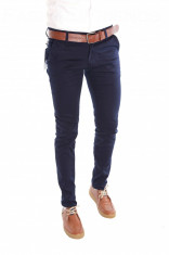 Pantaloni bleumarin - pantaloni barbati slim fit office - 6432 foto