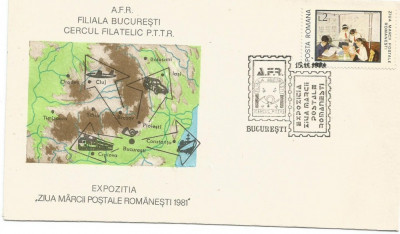(No2) plic omagial- Expozitia Ziua marcii postale romanesti Bucuresti 1981 foto