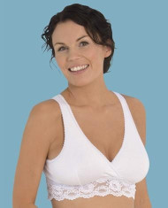 Bustiera maternitate si alaptare bumbac - Carriwell Lace Nursing Bra (Culoare: Alb, Marime: L) foto