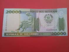 Lichidare stoc-20 000 meticais 1999-MOZAMBIC-EROARE TAIATA ASIMETRIC-AUNC+++ foto