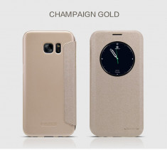 Husa Samsung Galaxy S7 Edge S-VIEW Sparkle by Nillkin Gold foto