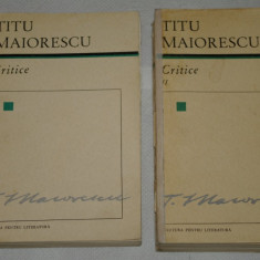 Titu Maiorescu - Critice - 2 vol. - Editura pentru literatura - 1967